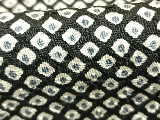 平和屋着物●上質な小紋　鹿の子文様　黒地　正絹　逸品　AABG4353fy