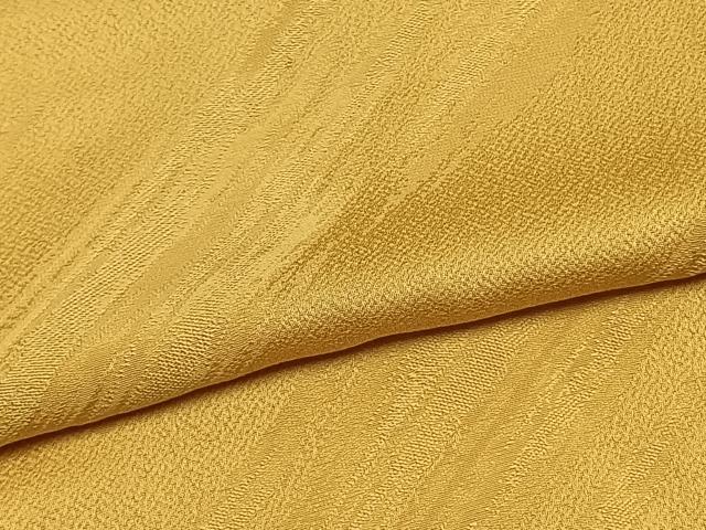 平和屋着物●上質な色無地　斜縞地紋　卵色　松坂屋扱い　正絹　逸品　AABG4354fy