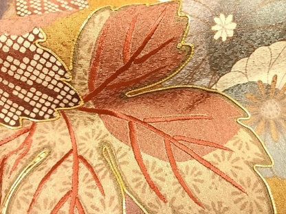 平和屋着物●豪華振袖　駒刺繍　草花文　暈し染め　正絹　逸品　AABG4359fy