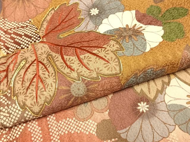 平和屋着物●豪華振袖　駒刺繍　草花文　暈し染め　正絹　逸品　AABG4359fy