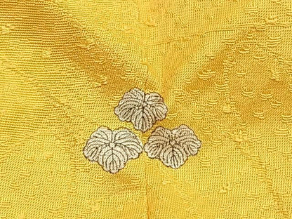 平和屋着物●上質な色無地　舞花地紋　花葉色　正絹　逸品　AABG4361fy