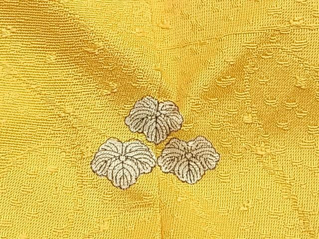 平和屋着物●上質な色無地　舞花地紋　花葉色　正絹　逸品　AABG4361fy
