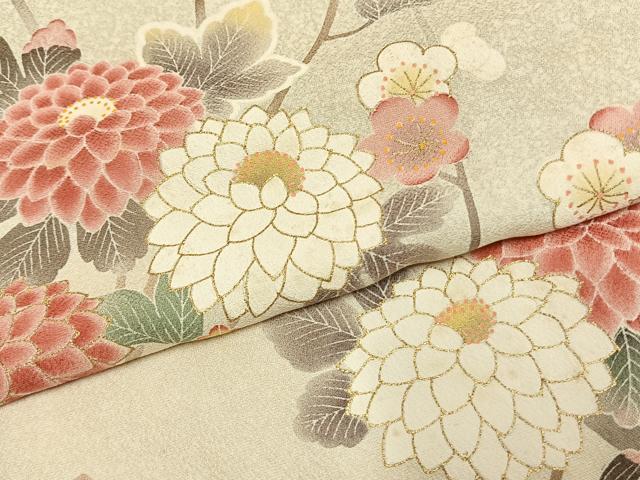平和屋着物●訪問着　友禅　作家物　枝花文　暈し染め　金彩　正絹　逸品　AABG4369fy