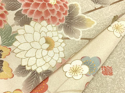 平和屋着物●訪問着　友禅　作家物　枝花文　暈し染め　金彩　正絹　逸品　AABG4369fy