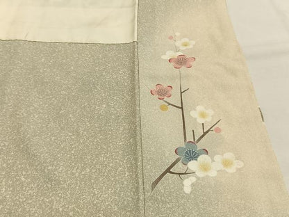 平和屋着物●訪問着　友禅　作家物　枝花文　暈し染め　金彩　正絹　逸品　AABG4369fy