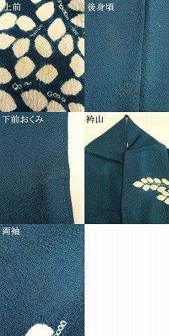 平和屋着物●訪問着　絞り　舞葉文　正絹　逸品　AABG4371fy