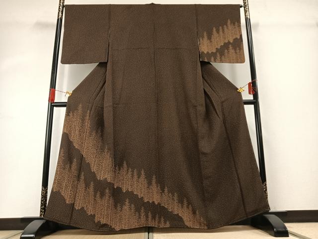 平和屋着物●訪問着　樹林文　正絹　逸品　AABG4372fy