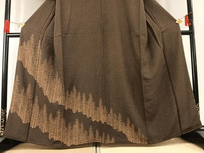 平和屋着物●訪問着　樹林文　正絹　逸品　AABG4372fy