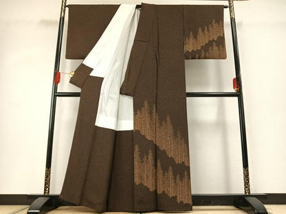 平和屋着物●訪問着　樹林文　正絹　逸品　AABG4372fy