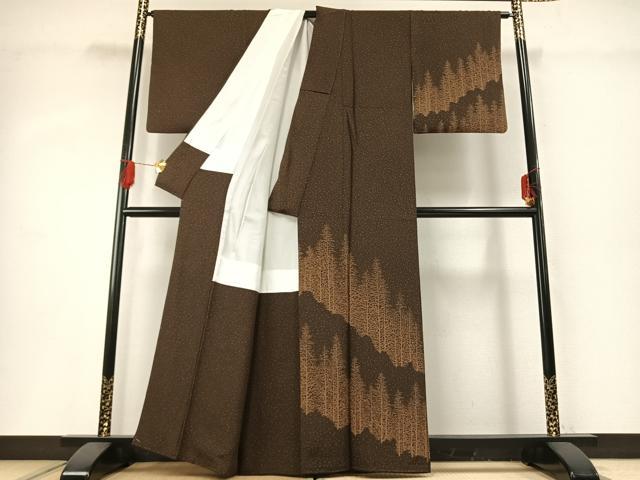 平和屋着物●訪問着　樹林文　正絹　逸品　AABG4372fy