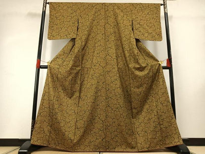 平和屋着物●本場染大島紬　花尽くし　正絹　逸品　未使用　AABG4374fy