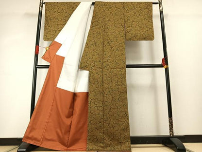 平和屋着物●本場染大島紬　花尽くし　正絹　逸品　未使用　AABG4374fy