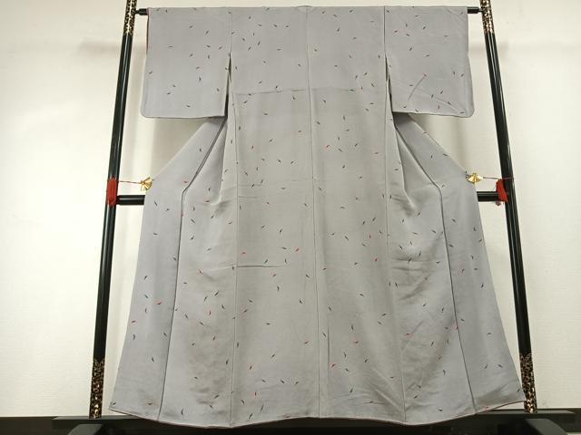 平和屋着物●上質な小紋　成り物　鬼しぼ縮緬　正絹　逸品　未使用　AABG4376fy