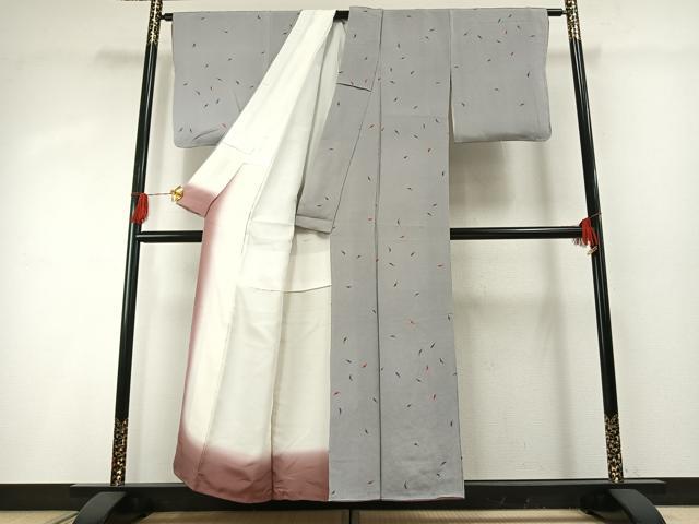 平和屋着物●上質な小紋　成り物　鬼しぼ縮緬　正絹　逸品　未使用　AABG4376fy