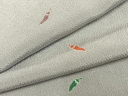 平和屋着物●上質な小紋　成り物　鬼しぼ縮緬　正絹　逸品　未使用　AABG4376fy