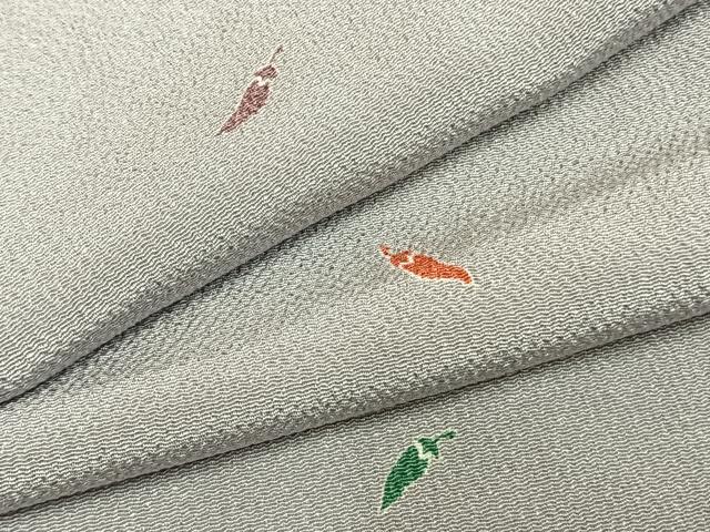 平和屋着物●上質な小紋　成り物　鬼しぼ縮緬　正絹　逸品　未使用　AABG4376fy