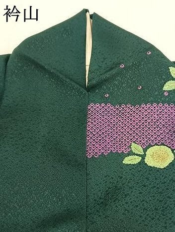 平和屋着物●豪華振袖　駒刺繍　舞花文　金彩　正絹　逸品　AABG4378fy