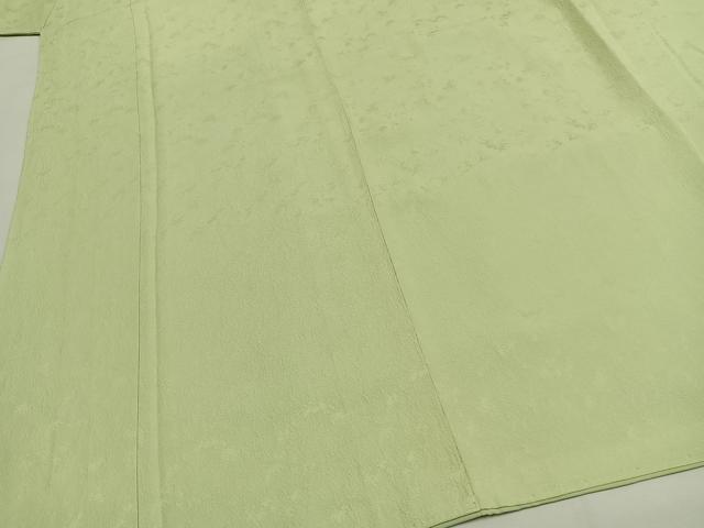 平和屋着物●上質な色無地　霞地紋　若菜色　反端付き　正絹　逸品　未使用　AABG4380fy