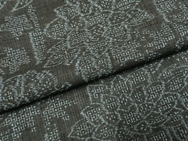 平和屋着物●本場結城紬　重要無形文化財　100亀甲　草花文　正絹　逸品　AABG4384fy