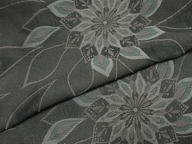 平和屋着物▽上質な小紋 単衣 吉祥花文 黒地 やまと誂製 正絹 逸品 AABG4385fy