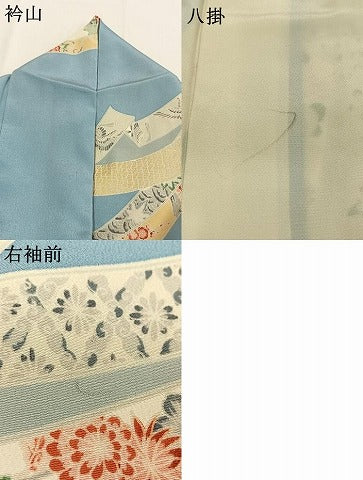 平和屋着物●豪華振袖　駒刺繍　熨斗花鳥文　金彩　正絹　逸品　AABG4386fy