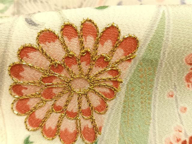 平和屋着物●豪華振袖　駒刺繍　熨斗花鳥文　金彩　正絹　逸品　AABG4386fy