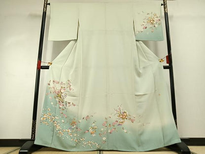 平和屋着物●本加賀友禅作家　志田弘子　訪問着　枝花文　暈し染め　正絹　逸品　AABG4389fy
