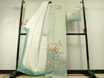 平和屋着物●本加賀友禅作家　志田弘子　訪問着　枝花文　暈し染め　正絹　逸品　AABG4389fy