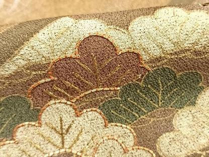平和屋着物●訪問着　駒刺繍　松竹梅　金銀彩　金糸　正絹　逸品　AABG4390fy