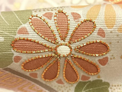 平和屋着物●創業460年・千總　訪問着　駒刺繍　枝花文　暈し染め　金彩　正絹　逸品　AABG4391fy