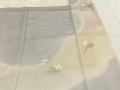 平和屋着物●創業460年・千總　訪問着　駒刺繍　枝花文　暈し染め　金彩　正絹　逸品　AABG4391fy