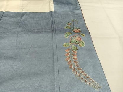 平和屋着物●訪問着　絞り　道長扇面花鳥文　金彩　正絹　逸品　AABG4393fy