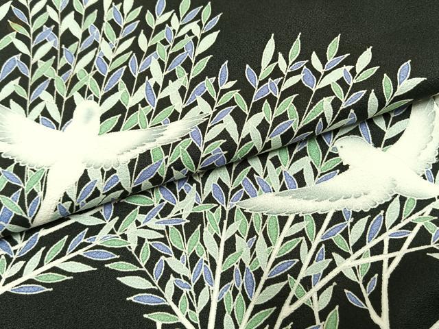 平和屋着物●訪問着　飛鳥文　黒地　三越扱い　正絹　逸品　AABG4396fy
