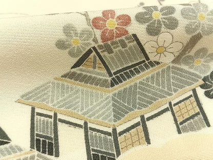 平和屋着物●手染屋　吉兵衛　訪問着　風景文　正絹　逸品　AABG4397fy