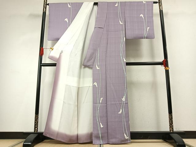 平和屋着物●上質な小紋　手描き　カラー　京都きもの友禅扱い　正絹　逸品　AABG4398fy
