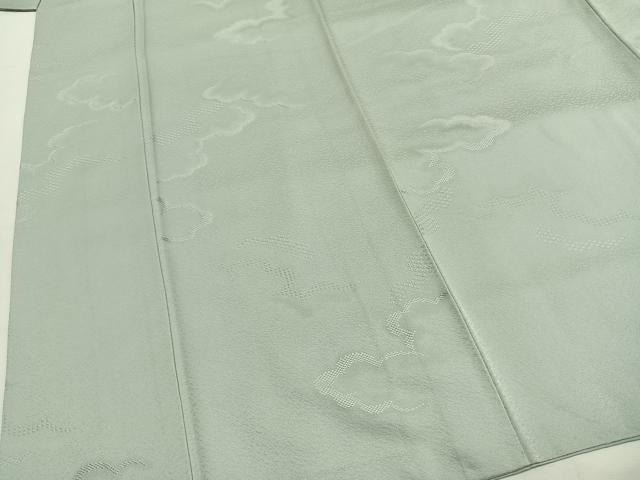 平和屋着物●上質な色無地　雲取り地紋　月白色　正絹　逸品　AABG4402fy