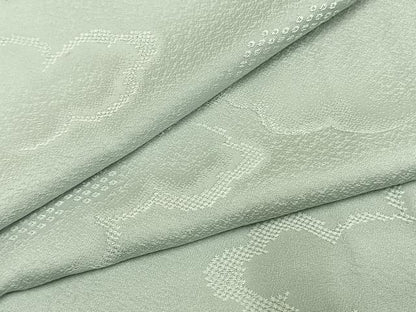 平和屋着物●上質な色無地　雲取り地紋　月白色　正絹　逸品　AABG4402fy