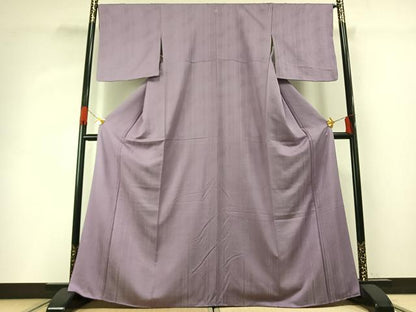 平和屋着物●上質な色無地　紋意匠　浅紫色　正絹　逸品　AABG4404fy