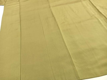 平和屋着物●お召　青朽葉色　正絹　逸品　未使用　AABG4407fy