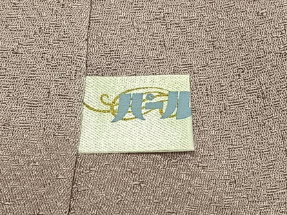 平和屋着物●上質な色無地　霞地紋　鴇鼠色　正絹　逸品　未使用　AABG4409fy