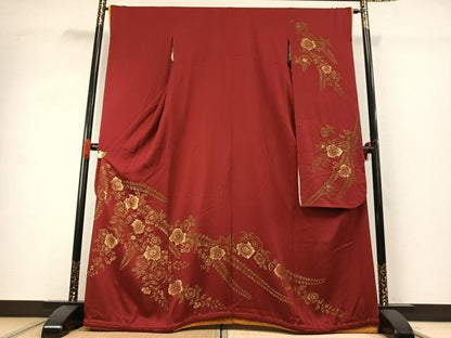 平和屋着物●豪華振袖　辻が花　寿光織　金糸　正絹　逸品　AABG4420fy