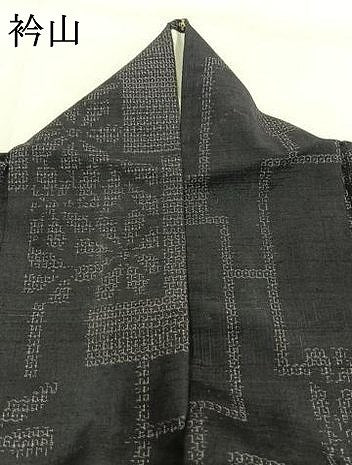 平和屋着物●結城紬　80亀甲　色紙重ね花文　正絹　逸品　AABG4423fy