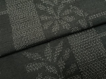 平和屋着物●結城紬　80亀甲　色紙重ね花文　正絹　逸品　AABG4423fy
