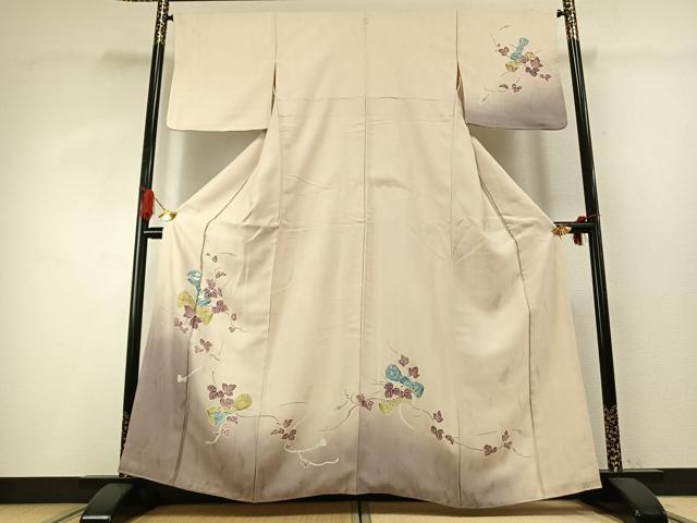平和屋着物●訪問着　蔦の葉文　暈し染め　正絹　逸品　AABG4424fy