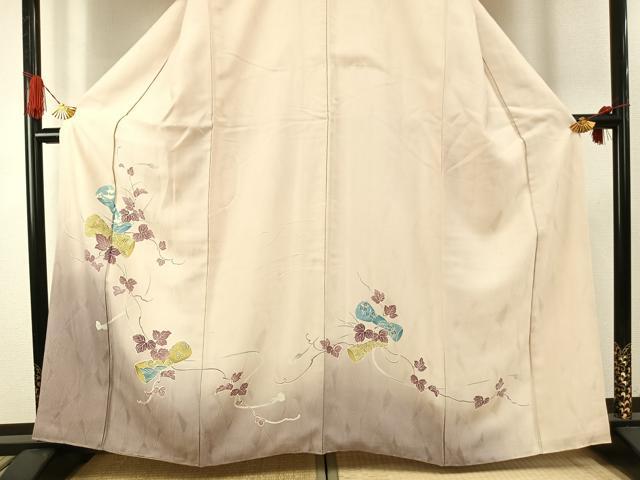 平和屋着物●訪問着　蔦の葉文　暈し染め　正絹　逸品　AABG4424fy