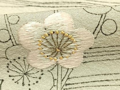 平和屋着物●訪問着　作家物　刺繍　松竹梅　正絹　逸品　AABG4433fy