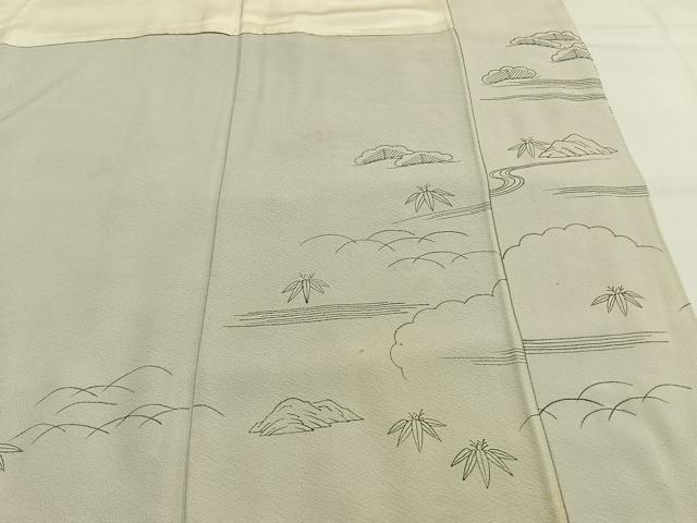 平和屋着物○訪問着 作家物 刺繍 松竹梅 正絹 逸品 AABG4433fy
