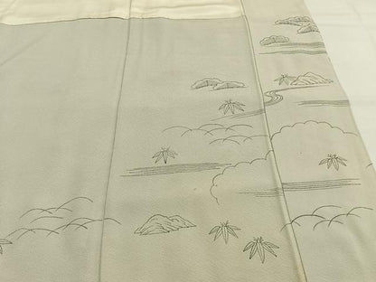 平和屋着物●訪問着　作家物　刺繍　松竹梅　正絹　逸品　AABG4433fy