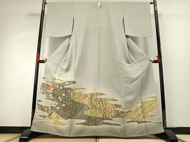 平和屋着物●豪華色留袖　作家物　寿光織　光琳屏風　暈し染め　金糸　さが美扱い　正絹　逸品　未使用　AABG4435fy