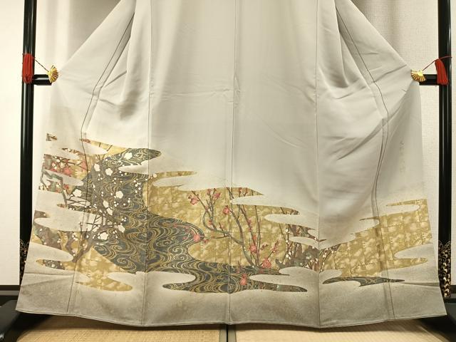 平和屋着物●豪華色留袖　作家物　寿光織　光琳屏風　暈し染め　金糸　さが美扱い　正絹　逸品　未使用　AABG4435fy
